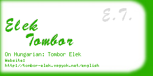 elek tombor business card